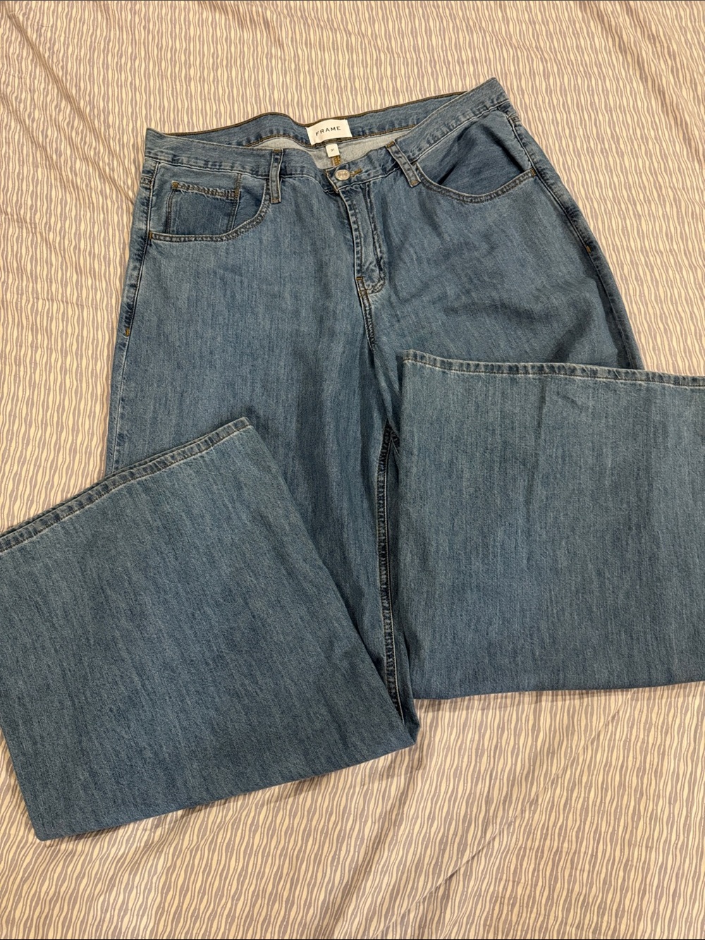 Frame Denim Medium Blue Straight-Leg Women's Jeans